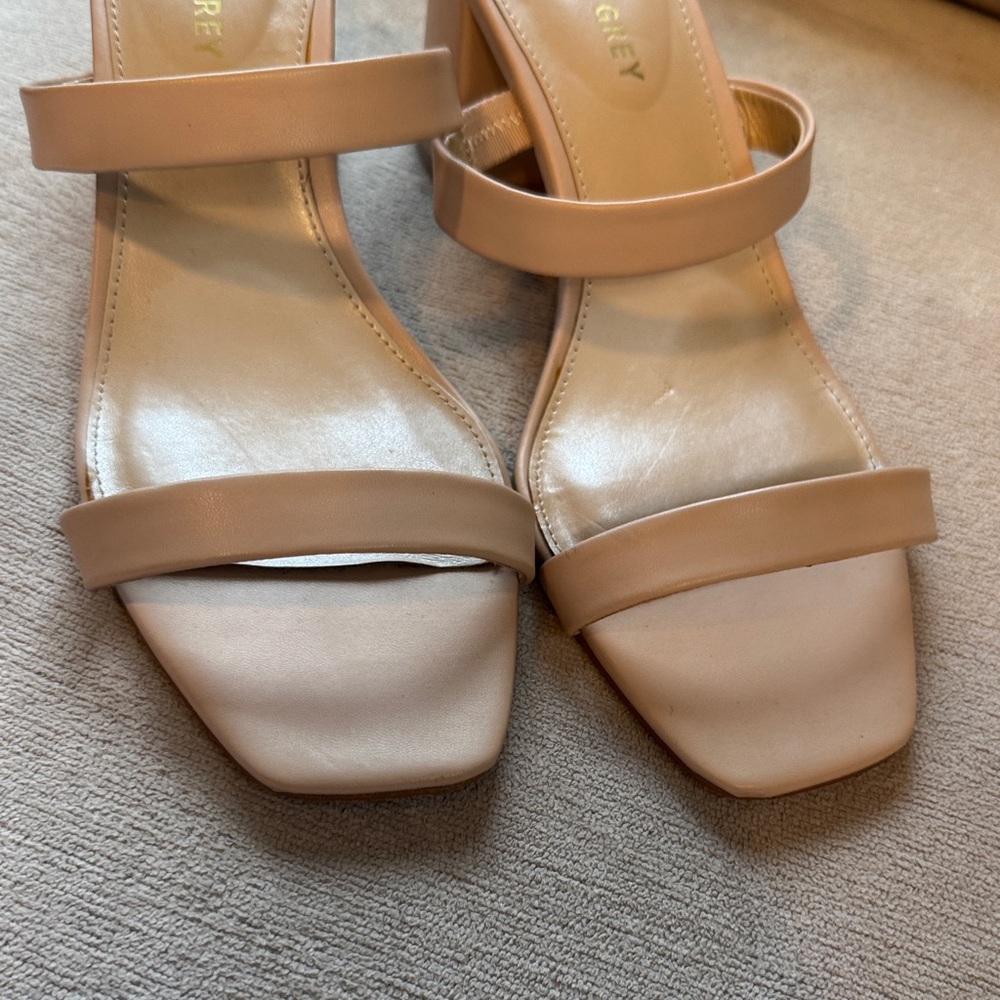 Birdy Grey Nude Block Heel Sandals - Picture 4 of 8